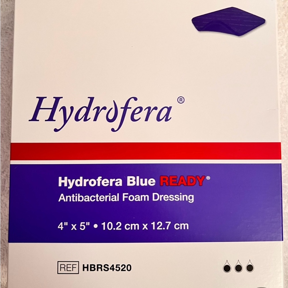 Hydrofera Blue Ready 4x5 inch Antibacterial Foam Dressing, box of 10